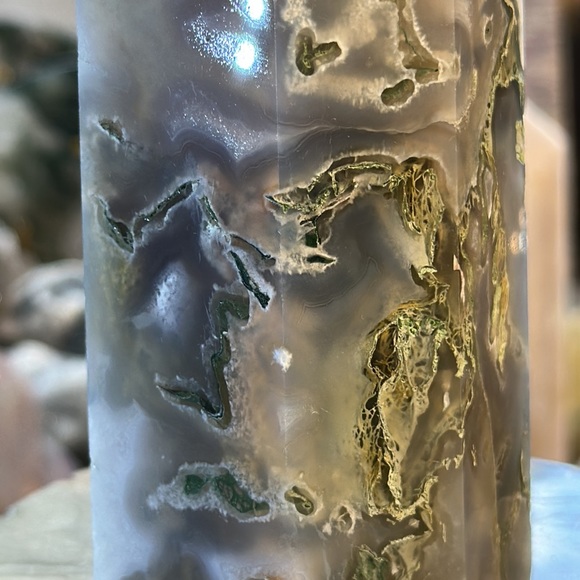 🔥SALE🔥 Moss Agate Crystal Tower With Druzy! - Picture 9 of 11
